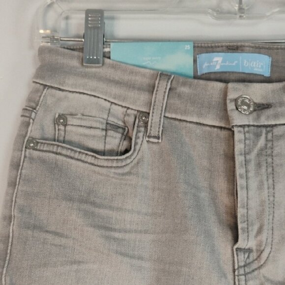 NWT 7 For All Mankind B (air) Women's Light Gray The Ankle Skinny Jeans Size 25 - Picture 8 of 16